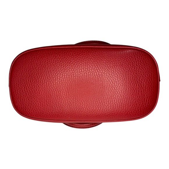 Gucci Red Leather Dome Satchel Crossbody Bag w Strap & Dust Bag | Excellent - Picture 8 of 14